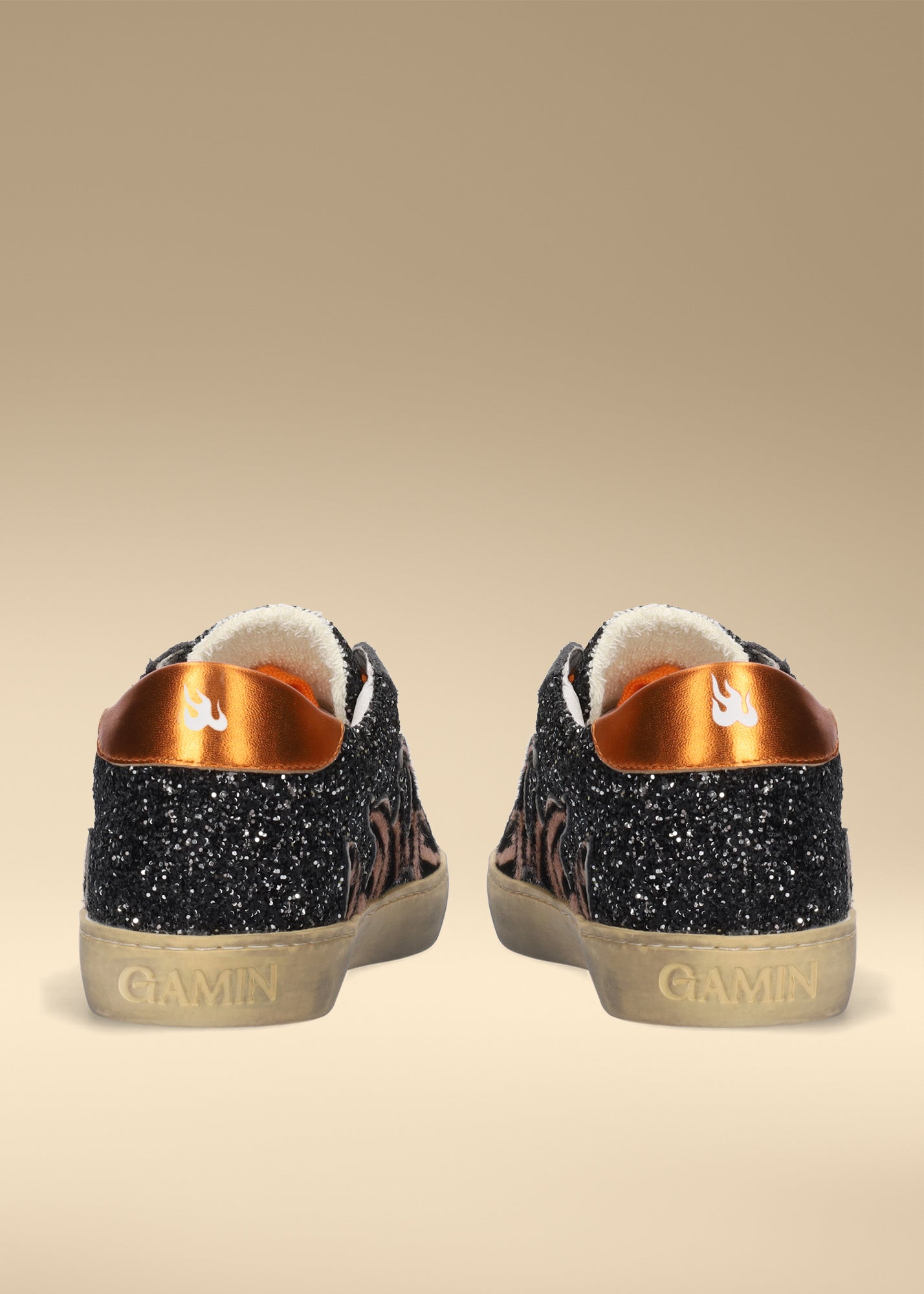 Zapatillas Glitter Leather Pony Hair Negro